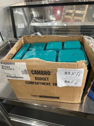 Cambro teal 10"x14" 6 compartment serving trays, model BCT1014414, new condition in original box.