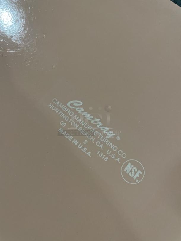 New Cambro Camtray beige rectangular serving tray; commercial-grade, NSF certified, made in USA, model 1318.