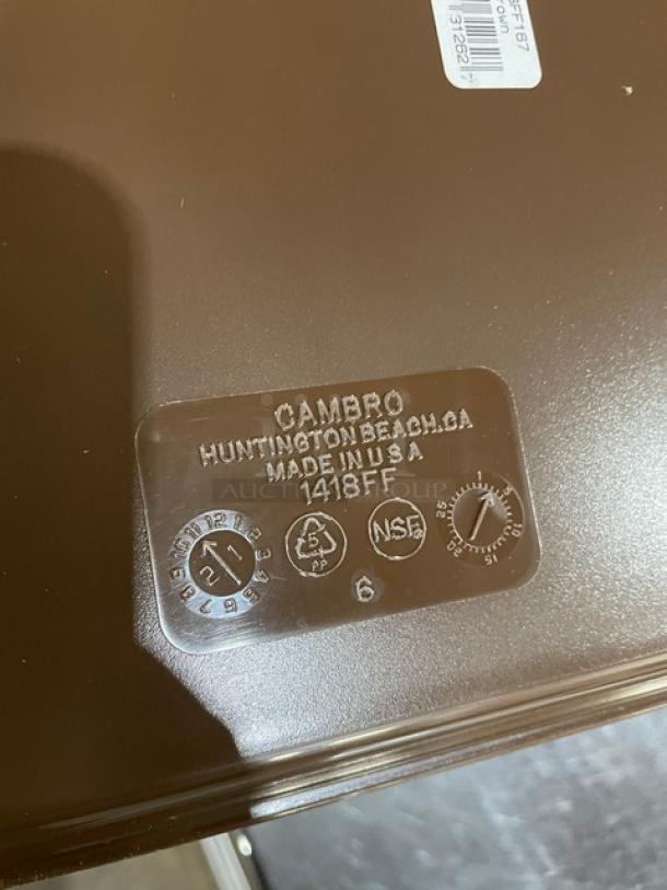 NEW Cambro 14"x18" brown rectangular serving tray, model 1418FF167, NSF certified, made in USA.