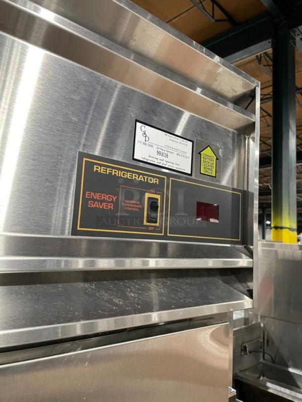 Victory commercial stainless steel single door roll-in refrigerator, Model RIS-1D-S7-PT, SN G9943202, 115V, 1 Phase.