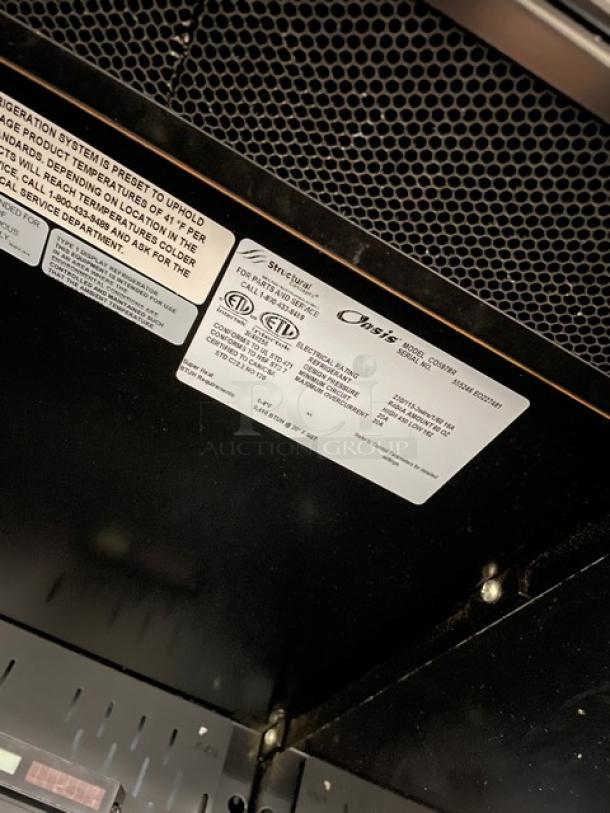 Structural Concepts Oasis Series CO5978R label, shows model, serial number 555246 EO227481, 115/230V 1 Phase specs.
