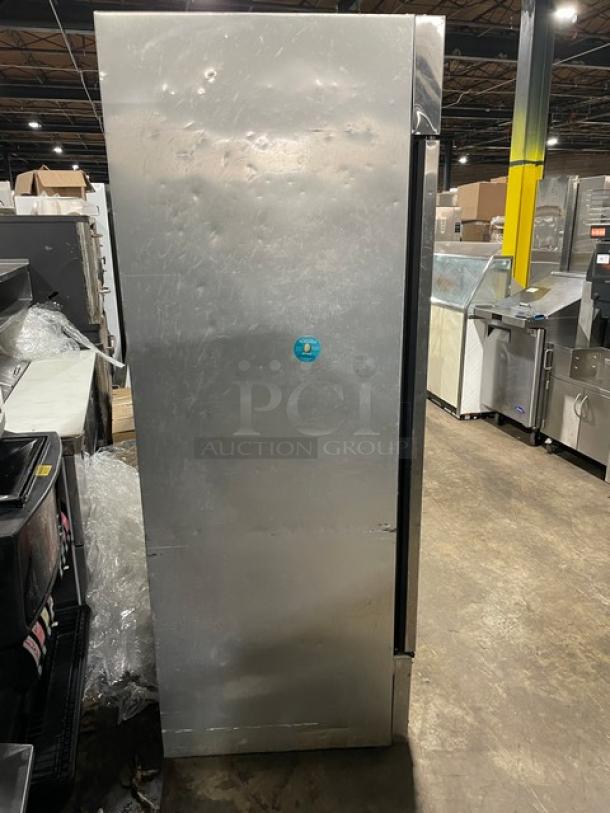 True T-49F Commercial Stainless Steel 2-Door Reach-In Freezer, poly-coated rack, Model SN: 1-3721907, 115V, 1 Phase.
