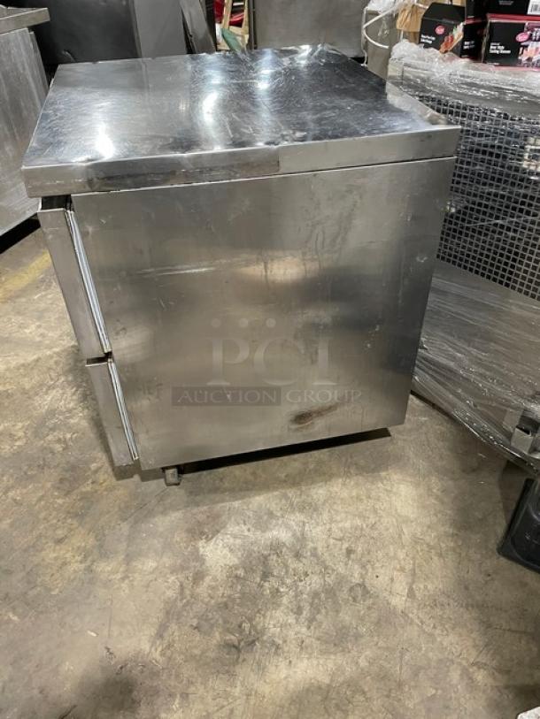 Continental SWF32N stainless steel 2-drawer undercounter freezer on casters, used condition, 115V 1 Phase.