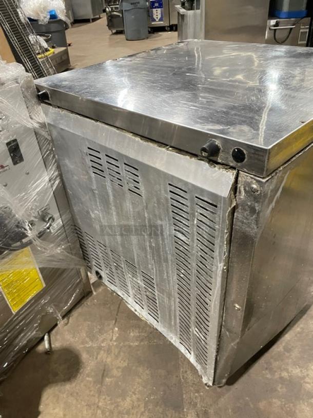 Continental SWF32N stainless steel 2-drawer undercounter worktop freezer, 115V, on casters. Visible wear on the exterior.