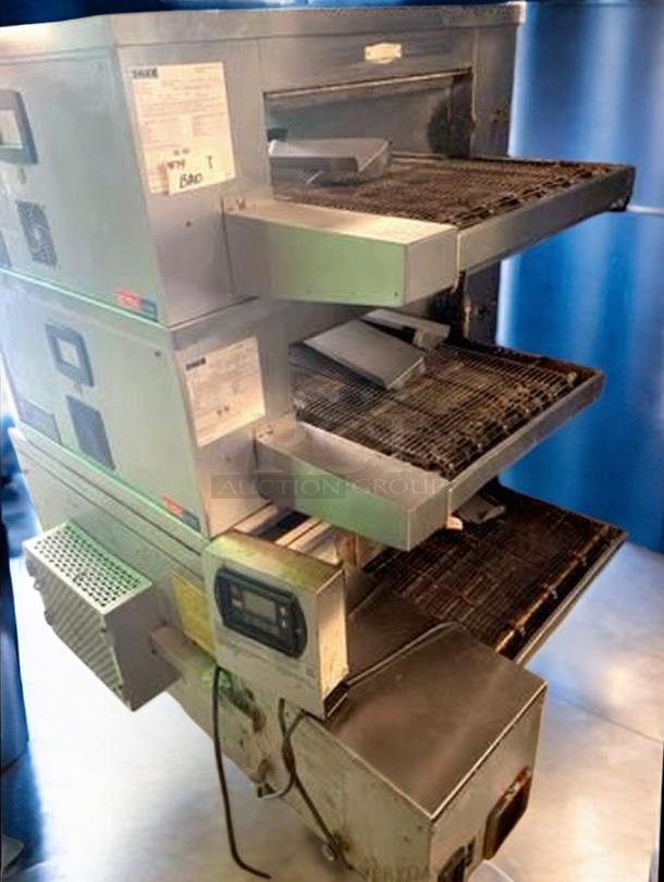 Middleby Marshall CTX DZ33T three-tier infrared conveyor oven, 208V, fully tested, outstanding condition, visible control panel.