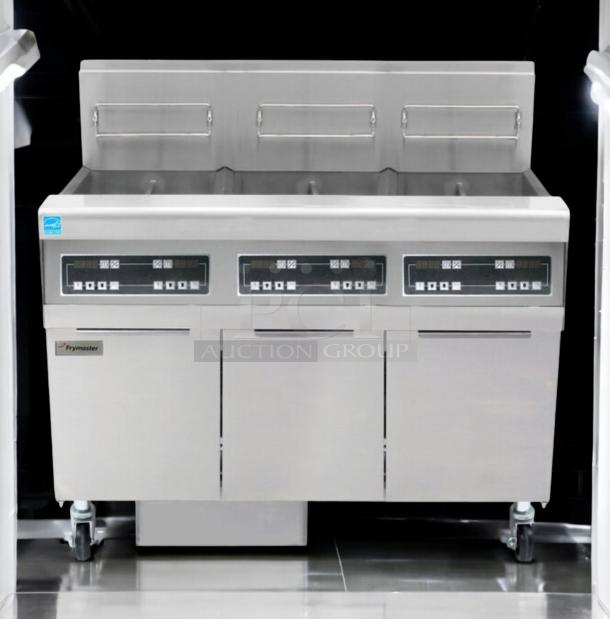 Pristine Frymaster HD50CS triple vat gas fryer, natural gas, fully tested, stainless steel, excellent condition.