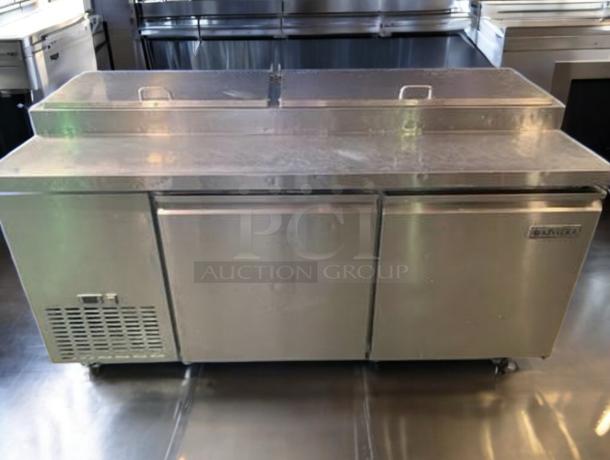 Kintera KRR70X two-door pizza prep refrigerator in outstanding condition, stainless steel, 115V, fully tested and working.