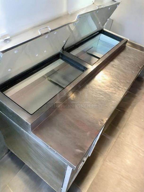 Kintera KRR70X two-door pizza prep refrigerator in outstanding condition, stainless steel, 115V, fully tested and working.