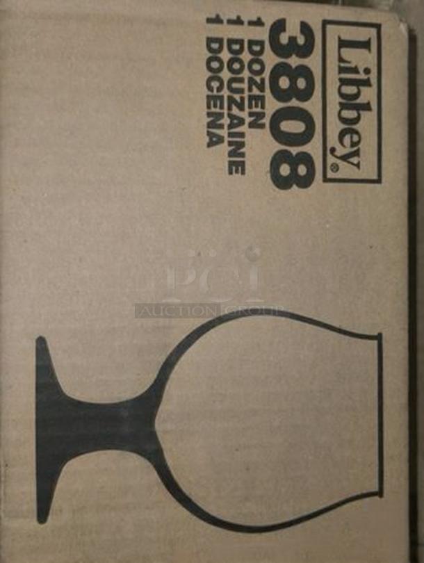 Box image for Libbey 3808 Belgian Beer Glasses, 16 oz, 12 pcs, new condition, featuring Libbey logo and model illustration.