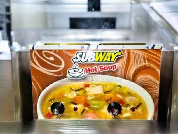 Duke CSW-2-T-AM tabletop soup warmer, immaculate condition, Subway branding, dual temperature controls, 120V, fully tested.