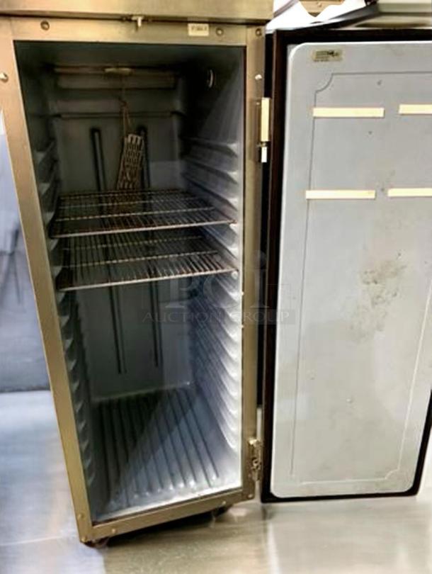 Delfield 6025XL-S single solid door reach-in refrigerator, full-height, stainless steel, outstanding condition, tested and working.