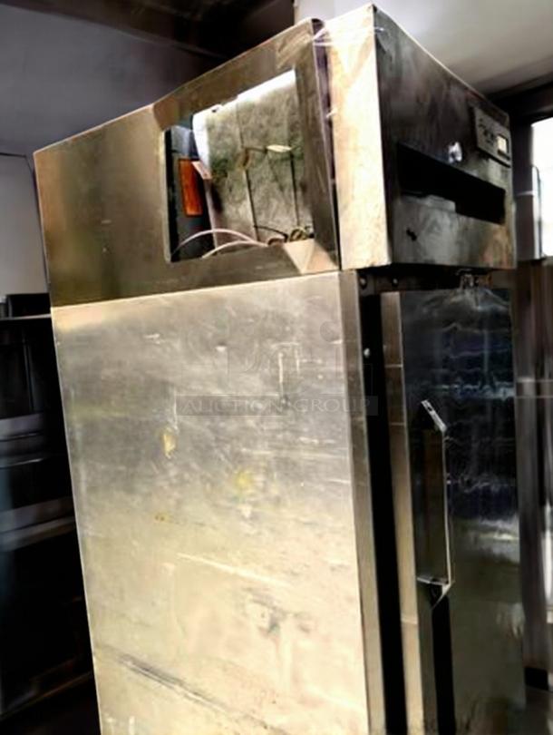 Delfield 6025XL-S single-section reach-in refrigerator, stainless steel, excellent condition, fully tested and working, 115V.