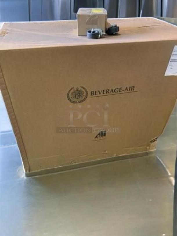 Brand new Beverage-Air BB48HC-1-B-27-ALT back bar refrigerator, factory sealed in original packaging, 115V.