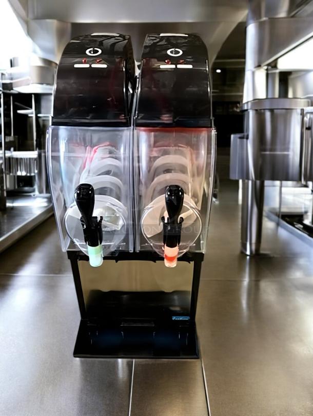 Immaculate SPM I-Pro 2M Twin Bowl Granita Machine, 115V, fully tested, clear and black design, excellent condition.