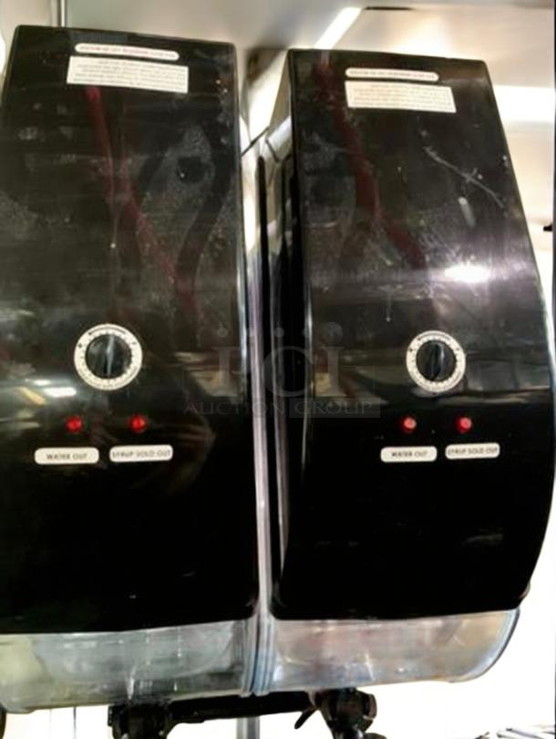 Immaculate SPM I-Pro 2M Twin Bowl Granita Machine, 115V, fully tested, black casing, dual controls, visible warning labels.