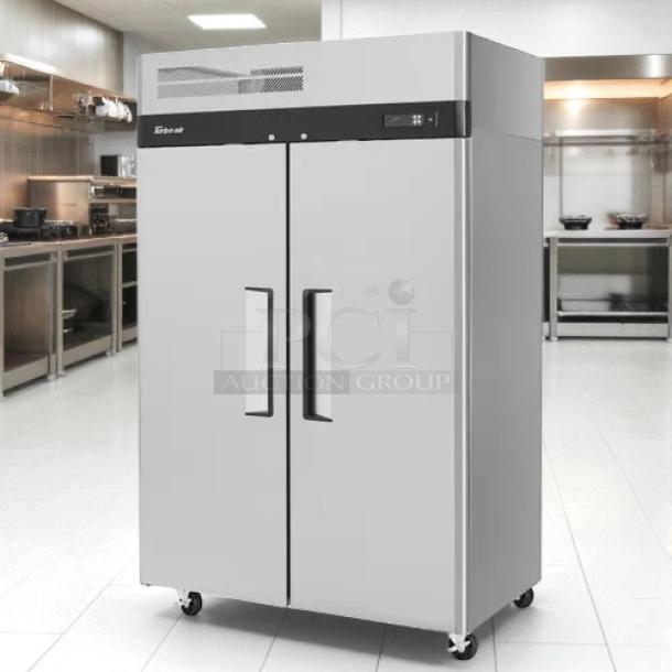 Turbo Air M3F47-2-N 52" stainless steel reach-in freezer, excellent condition, tested and working, dual doors.