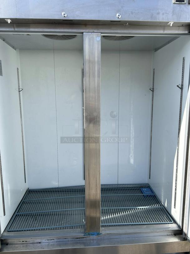 Cooler Depot XB54F-HC, 48 cu. ft. commercial refrigerator, 2 stainless steel doors, well-maintained, fully tested.