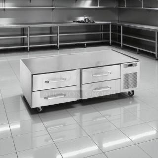 Randell LPRES1L2-82C4 82" refrigerated chef base, 4 drawers, marine edge, self-contained, excellent condition, tested working.