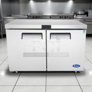 Atosa MGF8402 48-inch two-door undercounter refrigerator in excellent condition, tested and working, logo visible.