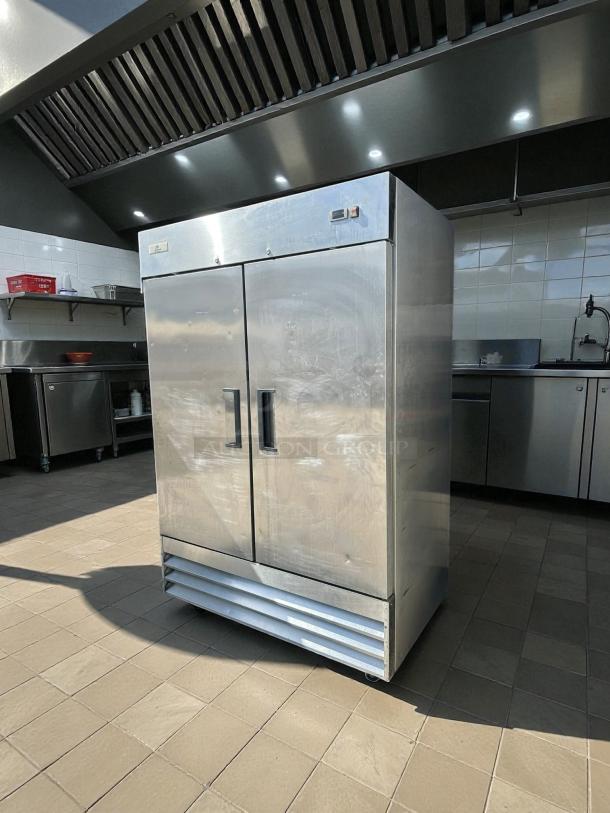 Cooler Depot 54" NSF auto-defrost commercial double door freezer, model CBB54F-HC, stainless steel, excellent condition.