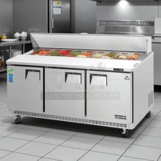 Everest Refrigeration EPBNR3 Sandwich/Salad Prep Table, 71 1/8", refrigerated base, tested, 115v, excellent condition.