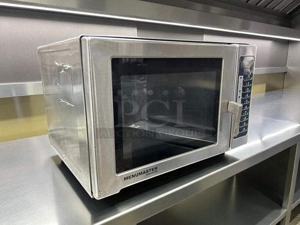 MENUMASTER MFS18TS commercial microwave oven, 208-240V, stainless steel, great condition, tested and working.