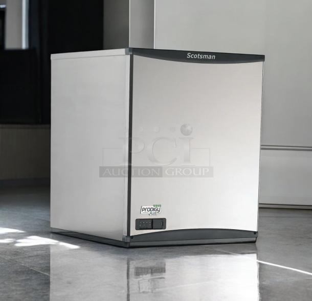 Brand new Scotsman FS1222R-32 Prodigy Plus ice maker, flake style, remote-cooled, 1250 lb/day capacity, stainless steel.