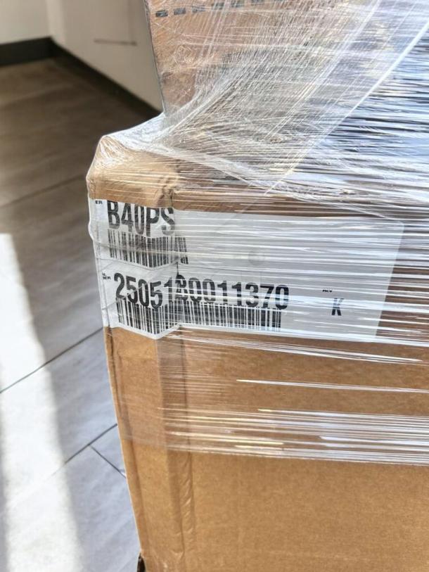 Brand new Scotsman FS1222R-32 Prodigy Plus ice maker in packaging, 1250 lb/day capacity, flake style, remote-cooled.