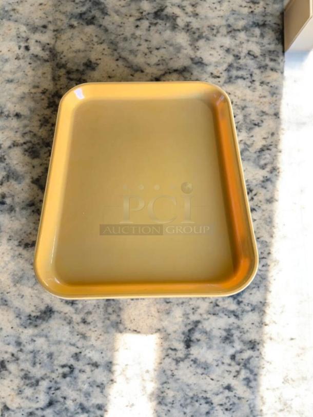 Cambro Camtray 1520 rectangular tray in tan, excellent condition, clean, tested. Durable cafeteria tray ideal for heavy use.