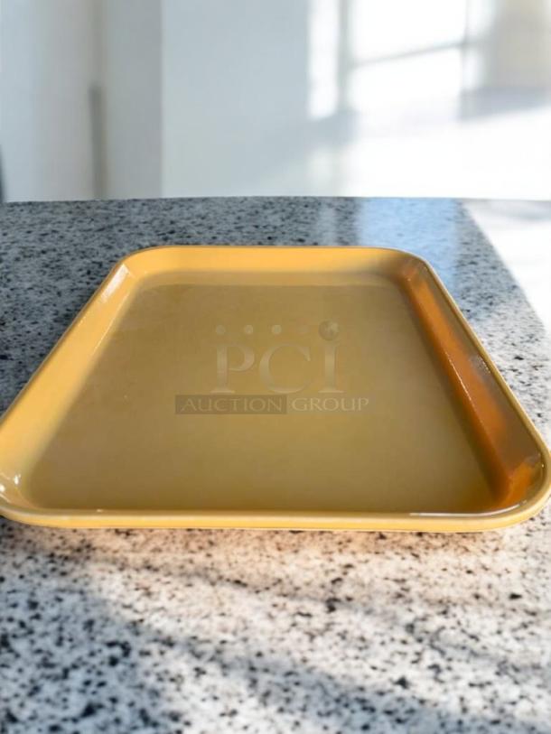Cambro Camtray 1520 rectangular cafeteria tray, tan, excellent condition, tested, clean, durable, ideal for dining use.