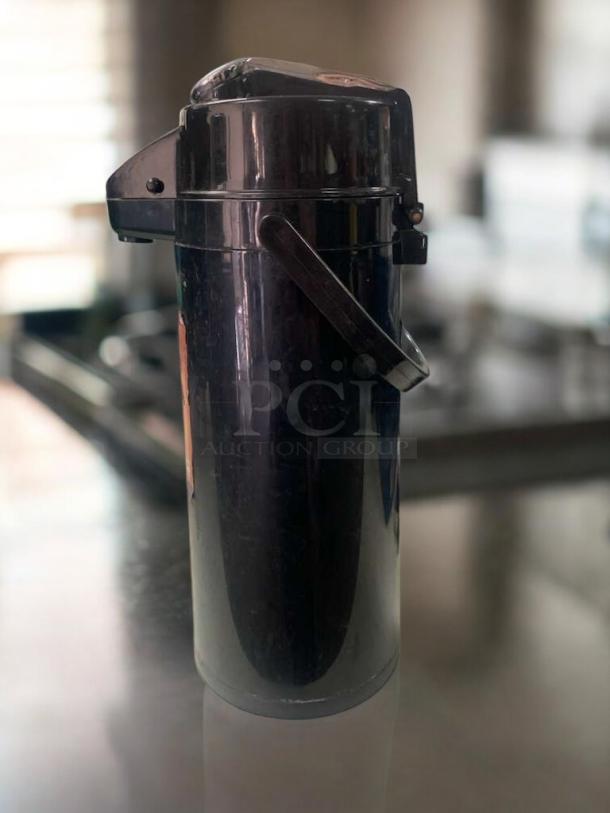 BUNN Airpot Coffee Server, black, push-top dispenser, in excellent condition, tested and working.