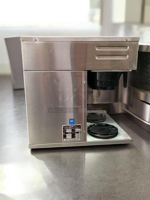 Curtis Alpha III-SP Automatic Coffee Brewer with dual warmers, stainless steel, excellent condition, tested and working.