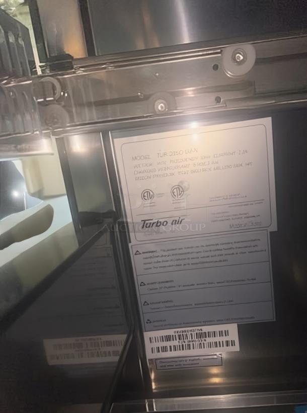 Turbo Air TUR-28SD-D2-N undercounter refrigerator, superb condition, model label visible, 115V, fully tested.