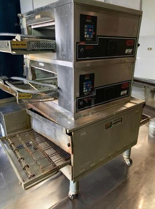 Middleby Marshall CTX DZ33T Triple Deck Infrared Conveyor Oven, 208V, superb condition, fully tested, with control panels.