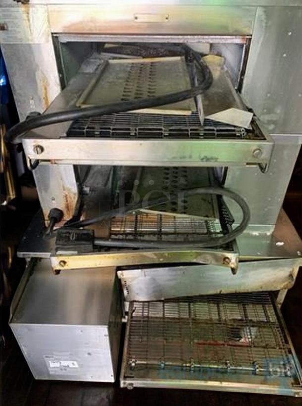 Superb Condition Middleby Marshall CTX DZ33T Triple Deck Infrared Conveyor Oven, 208V, fully tested, metal exterior.