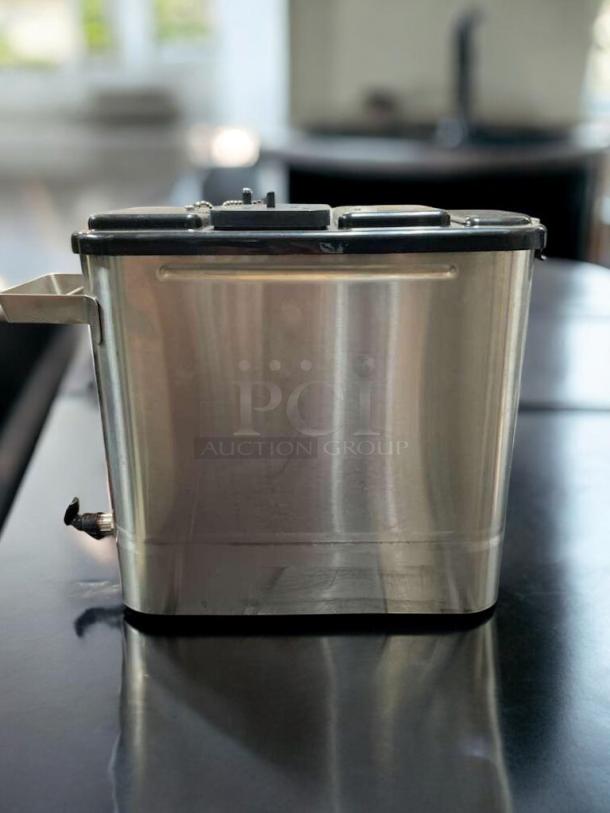 Stainless steel cold brew coffee dispenser with Tomlinson spigot, commercial grade, excellent condition, tested working.