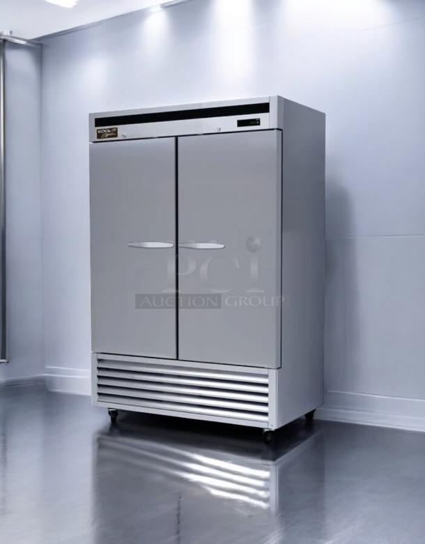Kool-It KBSF-2 two-door reach-in freezer in outstanding condition, 115V, fully tested and working, silver exterior.