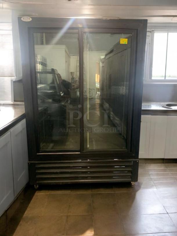 Excellent condition BUSH Refrigeration FS52GD double glass door commercial refrigerator. Tested and working.