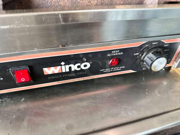 INCO EPG-1C commercial countertop panini grill in superb condition, features heat settings, 120V, fully tested and working.