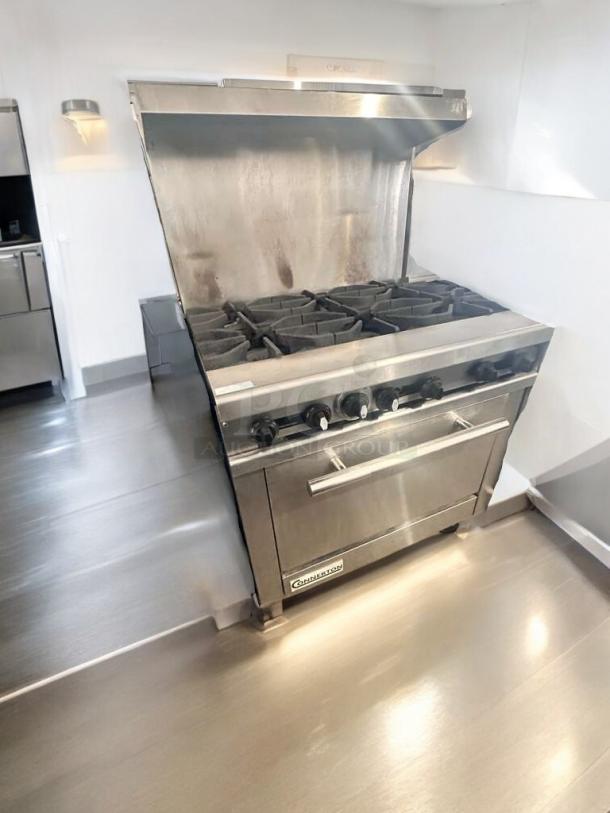 Continental Range CR-6 six-burner gas range with standard oven in outstanding condition. Natural gas, fully tested.