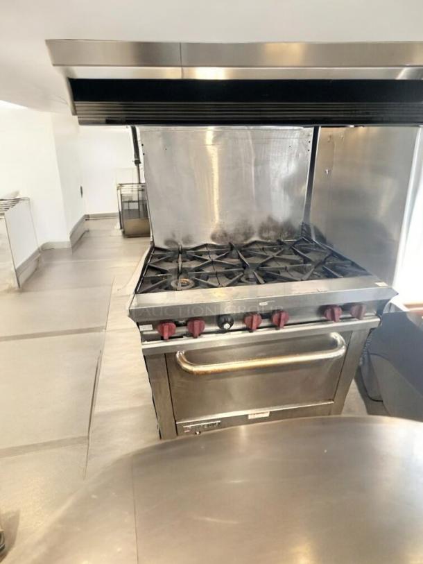 Southbend 4361D 6-burner gas range with standard oven, stainless steel, prime condition, natural gas, fully tested.