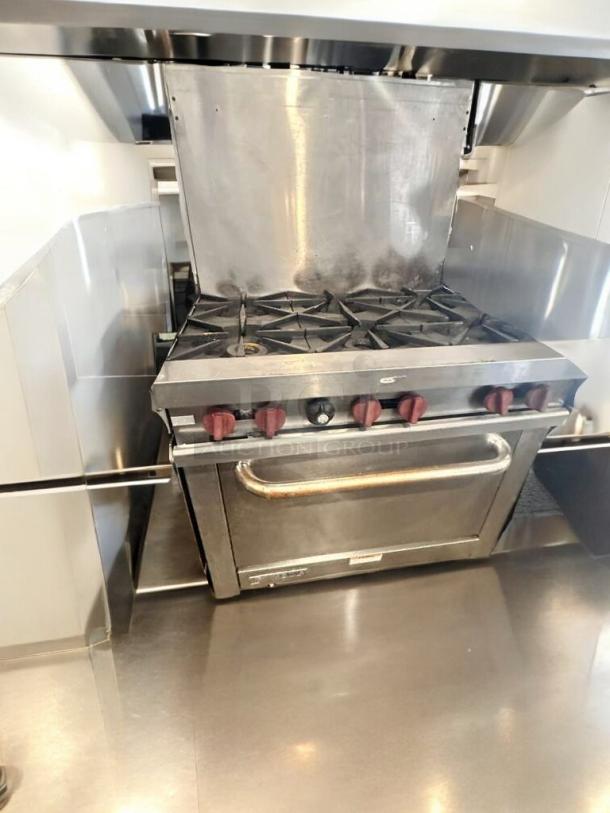 Southbend 4361D 6-burner gas range with standard oven; stainless steel, natural gas, fully tested, and prime condition.