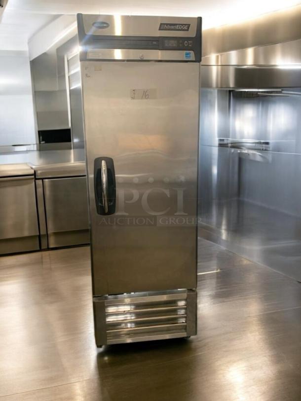 Norlake AdvantEDGE F23-S single-door reach-in freezer, superb condition, stainless steel, visible brand label, fully tested.
