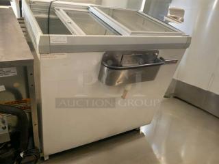 Frigidaire IK 273 commercial ice cream display freezer, superb condition, 115V, glass sliding doors, tested working.