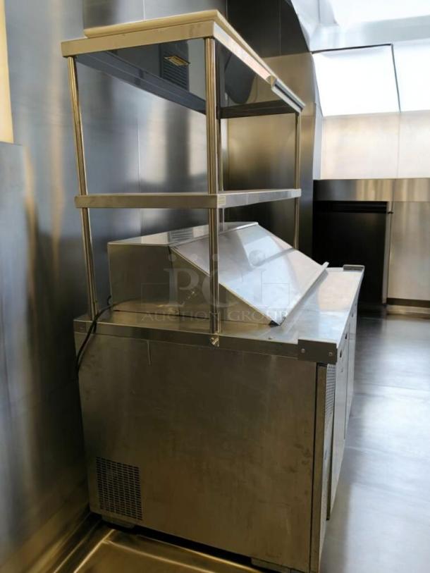 Randell 9030K-513 refrigerated prep table, stainless steel, excellent condition, 115V, tested and working.