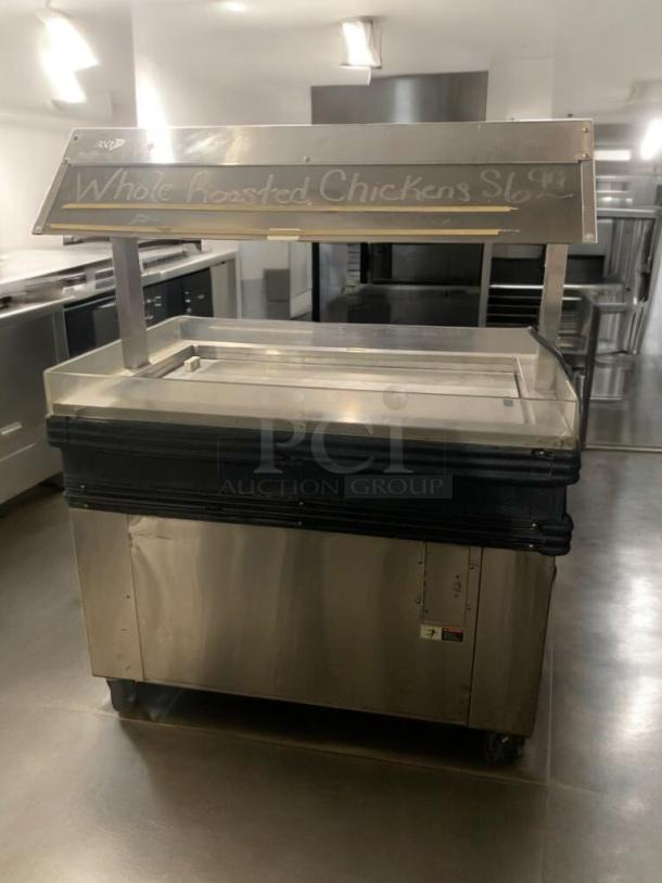 BK MM-4 Cold Food Merchandiser, stainless steel, outstanding condition, 120V, fully tested, BK Resources branding visible.