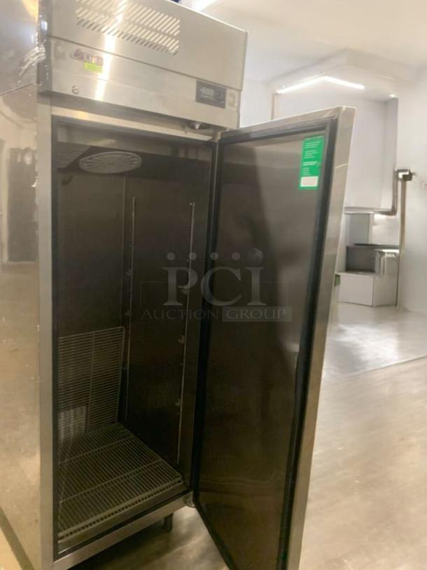 Norlake AdvantEDGE F23-S single-door refrigerator, great condition, needs cooling repair, 115V, open door showing interior.