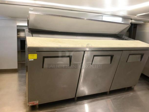 True TSSU-72-18 sandwich/salad prep table refrigerator, 72" wide, 115V, stainless steel, excellent condition, fully tested.