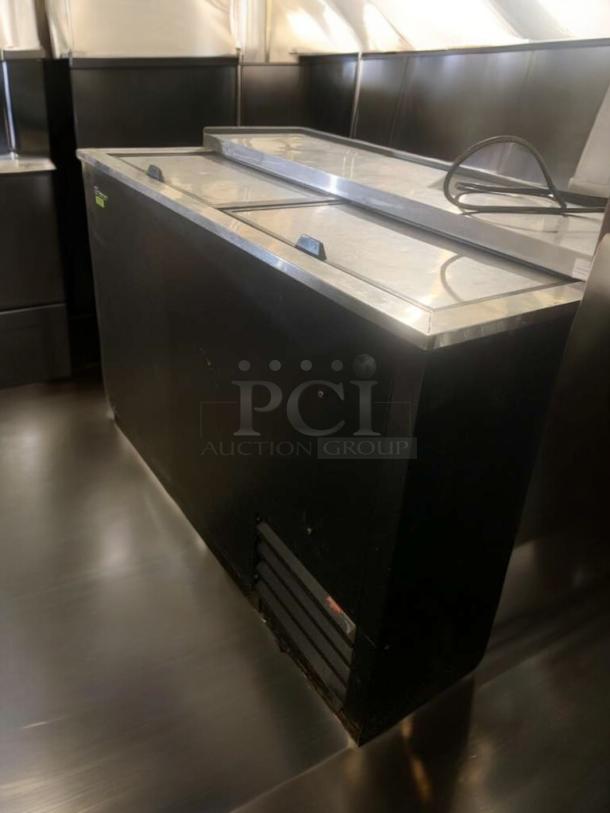 Turbo Air TBC-50SB-N6 bottle cooler, 50", black finish, stainless steel top, pristine condition, fully tested, 115V.