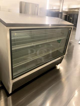 True GDM-72-2 glass door refrigerated display merchandiser, top-tier condition, 115V, fully tested, 3-door unit.